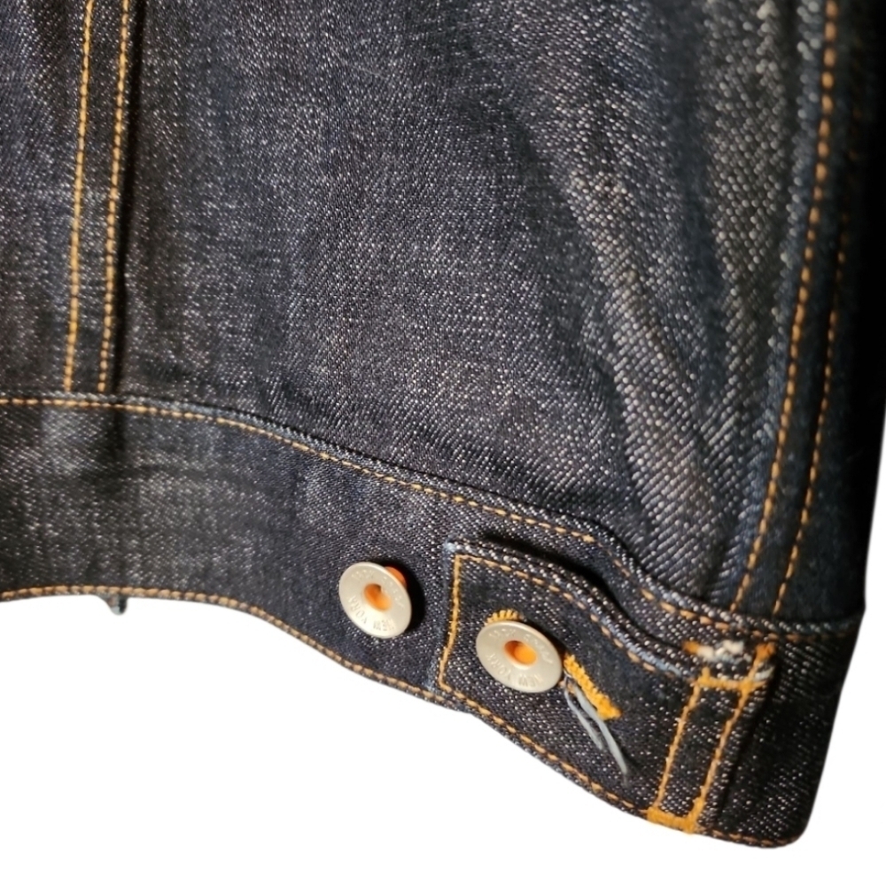 JACK SPADE STENSON RAW RIGID INDIGO BLUE SELVEDGE DENIM JACKET MADE IN USA $450+ - Picture 7 of 11